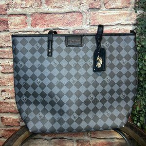 US POLO ASSN DIAMOND SIGNATURE TOTE BAG